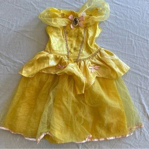 Disney Belle Girls Costume Sz M 7/8 Glitter Yellow Beauty &the Beast